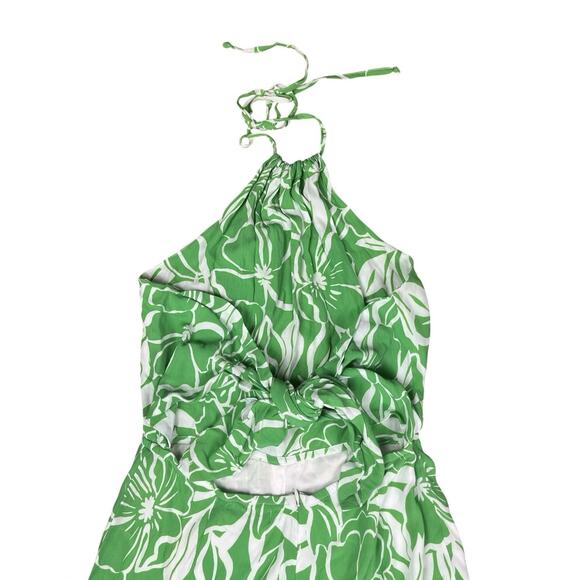 Faithfull the Brand Manora Halter Jumpsuit El Marsa Floral Green Size Medium NEW - Picture 8 of 11
